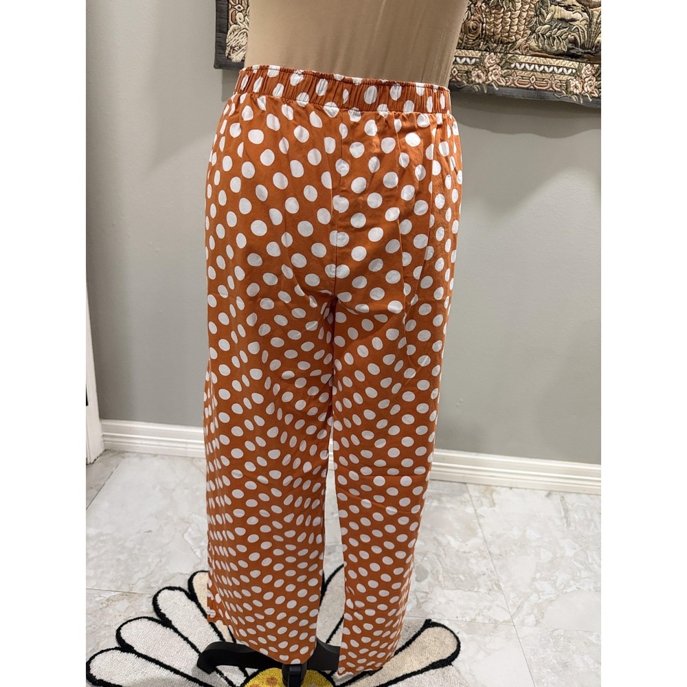 Texas Longhorns Pants Womens Medium Orange NCAA Football Polka Dot Lounge